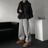 OWN Knitwear Hooded Padded Vest (2 colors)