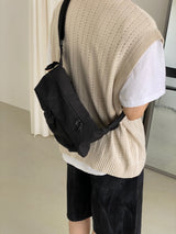 Punching knit round vest 2C