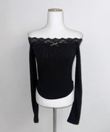 Knit Lace Off Tee (4colors)