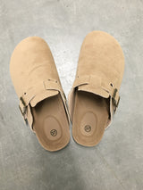 Boston Suede Buckle Slides (3c)