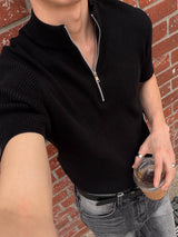 Hazzi half knit zip up(3color)