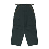 Peach Cotton Cargo Pants - Charcoal