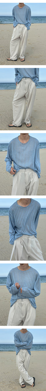 [Unisex] サマーシースルーニットTシャツ(3color)