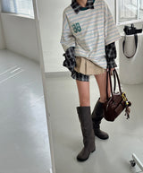 Lucky striped oversized fit short-sleeved T-shirt