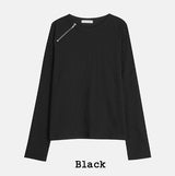 コルディ ワッフル ショルダー ジップアップ ティーシャツ