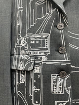 Grey Printed City Suit