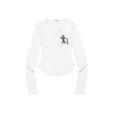SAHARA LEOPARD CROSS BACK LOGO U-NECK T (2Color)