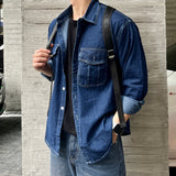 Cargo Pocket Denim Long Sleeve Shirt
