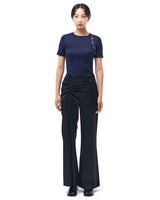 Satin Draped Trousers _ BLACK