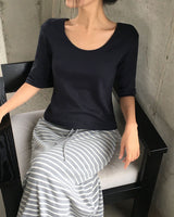 [MADE/6colors] WANT MILLED COTTON FOUR-SLEEVE T-SHIRT