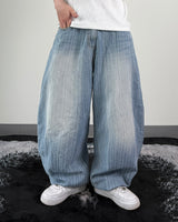 Randy Striped Washed Curved Denim