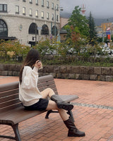 Part denim short pants