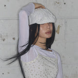 LACE BANDING HUNTING CAP (WHITE) F25QE996