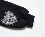 One-Shoulder Crop Sweatshirt-Black