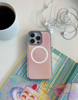 [MADE]ピーチピンク シルバーエポキシ MagSafe iPhoneケース