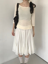 シフォンミディスカート (one color)