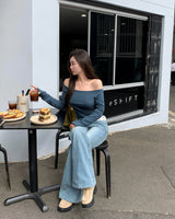 [ORIGINAL] Pub Off-Shoulder Long Sleeve T-Shirt