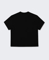 Slub Henley-Neck Cropped T-Shirt Union Jack Black