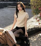 Forever Soft Turtle Neck Short Sleeve Knit (4color)