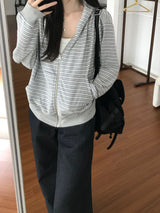 ラージストライプフーデッドジップアップ (one color)
