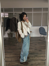 シフ ダメージウォッシュデニムパンツ (belt set)