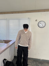 No.1552 SアルパカVネックニット(4color)