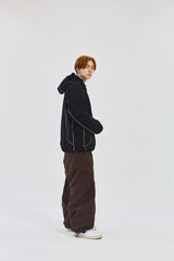 BASIC LOGO WIDE TRACK PANTS CHOCOLATE