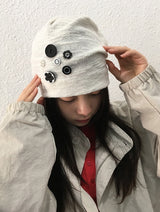 フルールビンテージボタンビーニー