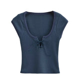 Sienna Ribbed Ribbon Crop Knit Top 231646451