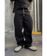Pinter button fly curved cotton pants
