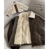 The hit  incision collar wool leather jumper