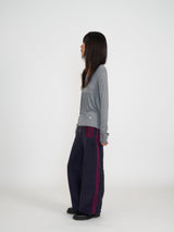 SILKY SCOOPNECK T (STRIPE GREY)