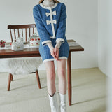 Bling Tweed Skirt - BLUE