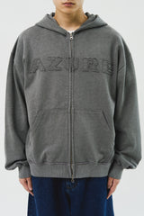 Pigment Applique Hooded Zip Up (3color)