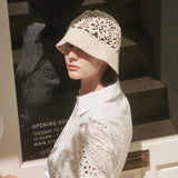 Manon Tied Crochet Hat (Ivory)