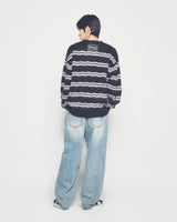 25FW WAVE STRIPE MOHAIR KNIT BLACK