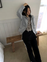 Newer shirring string nylon windbreaker jacket