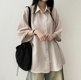 Lori Linen Oversized Fit Short Sleeve Shirt Shirt