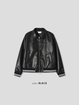 Twin Line Leather Jacket (2color) (No.995)