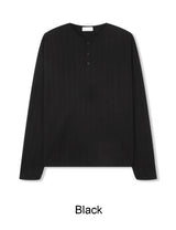 メンドフィンガーホールヘンリーネックニットロングスリーブ