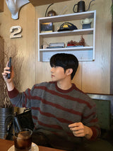 Cozy stripe brush knit