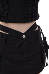  UNBALANCE CAGO SKIRT PANTS / BLACK