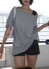 EYELET OFF SHOULDER TEE