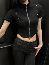 Chic stud half zip up(4color)