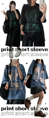 Seri lettering short-sleeved T-shirt (4 colors)
