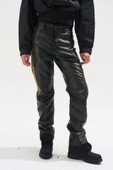 Colorblock Biker Faux Leather Pants
