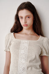 Lace Puff T-shirt (White)