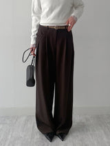 Launer Pocket Two-Tuck Wide Slacks