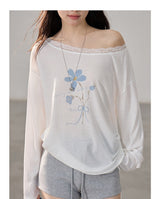 Vintage Summer Sun-Guard Off-Shoulder Lace Top