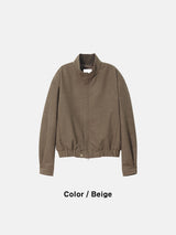 ASCLO Drop Shoulder High Neck Blouson (2color)